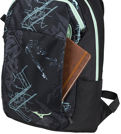 Рюкзак Mizuno Waso 20 Black/Mint - Фото 4 большая