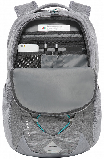Рюкзак The North Face Jester Mid Grey Dark Heather/Fanfare Green - Фото 5 большая