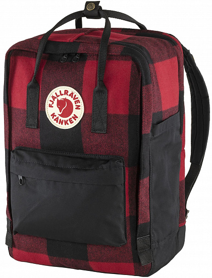 Рюкзак Fjallraven Kanken Re-Wool Laptop 15" Red-Black - Фото 3 большая