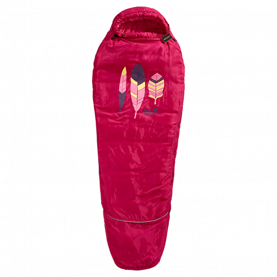 Спальник детский Jack Wolfskin Grow UP left Azalea Red 140см - Фото 1 большая