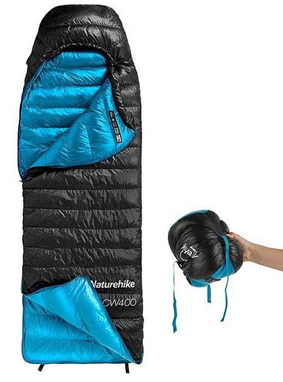 Спальный мешок Naturehike Cw400 Mummy Goose Down L Yellow - Фото 2 большая