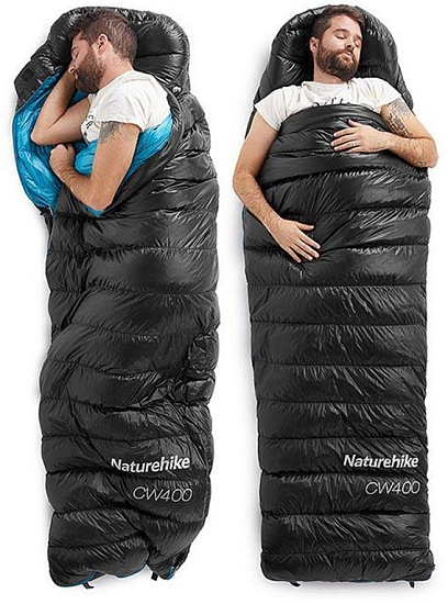 Спальный мешок Naturehike Cw400 Mummy Goose Down L Yellow - Фото 8 большая