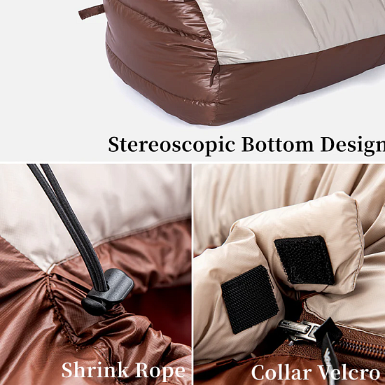 Спальный мешок Naturehike Snowbird -3˚C XL Smoke Brown - Фото 3 большая
