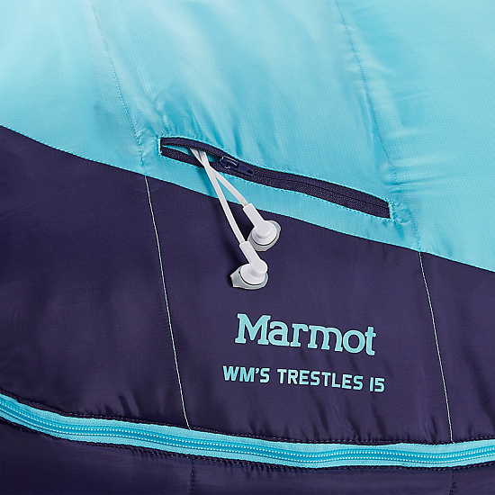 Спальник женский Marmot Trestles 15 Long French Blue/Harbor Blue - Фото 4 большая