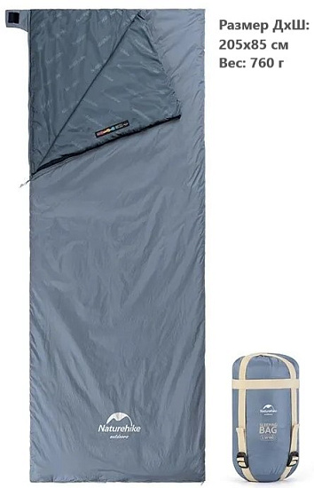 Спальный мешок Naturehike Lw180 Mini XL Shadow Blue - Фото 2 большая