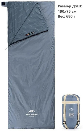 Спальный мешок Naturehike Lw180 Mini M Shadow Blue - Фото 2 большая