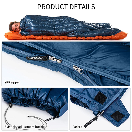 Спальный мешок Naturehike Cw295 Envelope Navy Blue - Фото 4 большая