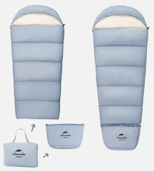 Спальник детский Naturehike Growing C300 Blue - Фото 3 большая