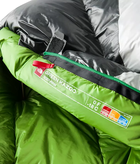 Спальник The North Face Green Kazoo High Rise Grey/Adder Green Long - Фото 2 большая