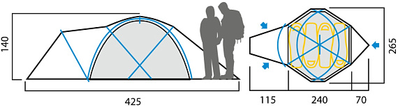 Палатка Red Fox Arctic Fox V2 Оранжевый - Фото 3 большая