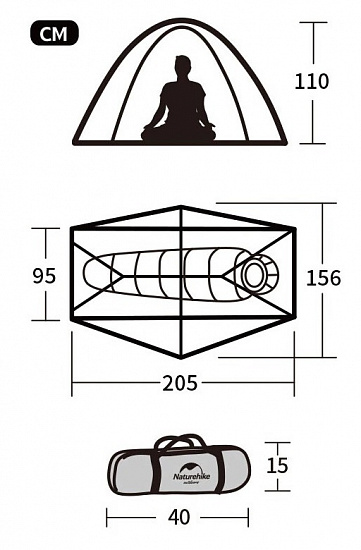 Палатка Naturehike Cycling Ultralight 1 210T - Фото 4 большая
