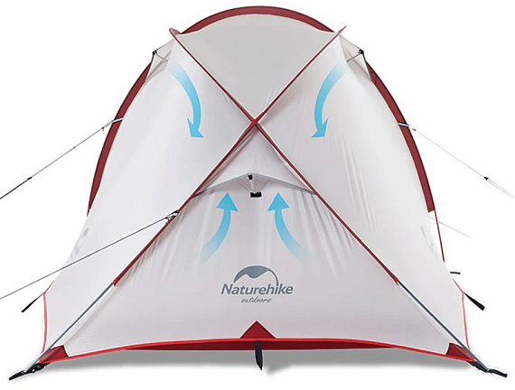 Палатка Naturehike Hiby 3 Grey/Red - Фото 3 большая
