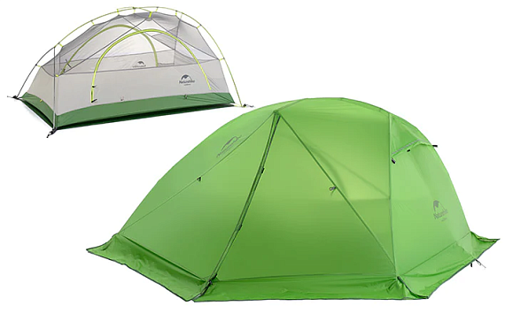 Палатка Naturehike Star-River 2 20D Snow Skirt Green - Фото 3 большая