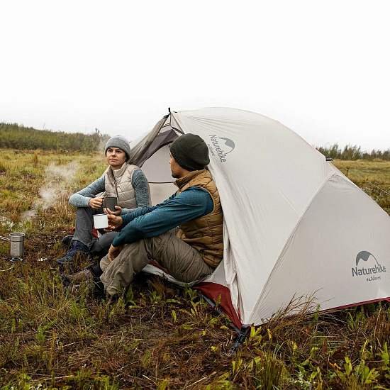 Палатка Naturehike Star-River 2 20D Light Grey/Red - Фото 4 большая