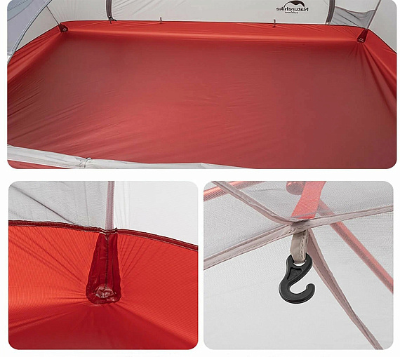 Палатка Naturehike Star-River 2 20D Light Grey/Red - Фото 8 большая