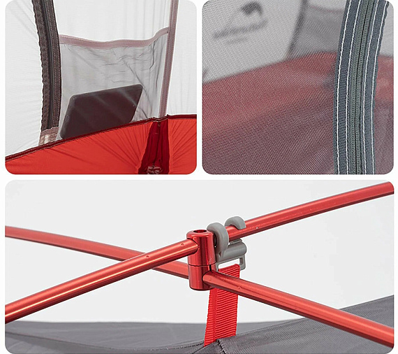 Палатка Naturehike Star-River 2 20D Light Grey/Red - Фото 9 большая