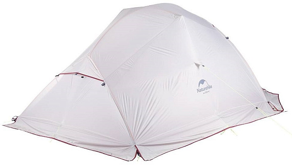 Палатка Naturehike Cloud Up 3 20D Light Grey With Skirt/Red - Фото 2 большая