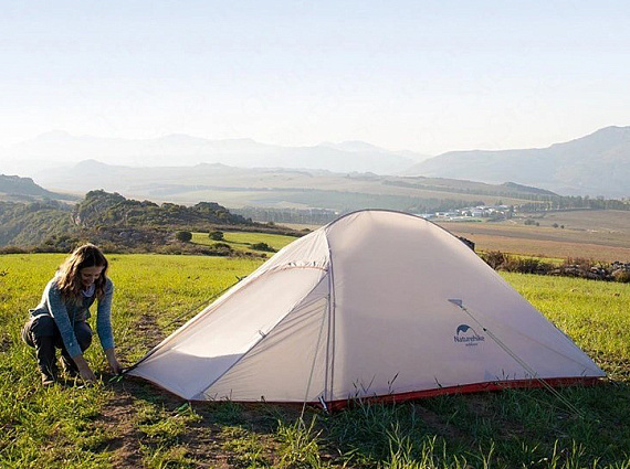 Палатка Naturehike Cloud Up-1 20D Light Grey /Red - Фото 7 большая
