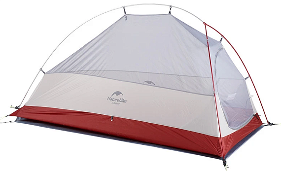 Палатка Naturehike Cloud Up-1 20D Light Grey /Red - Фото 3 большая