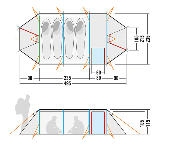 Палатка Tatonka Alaska 4 PU Light Olive - Фото 2 большая