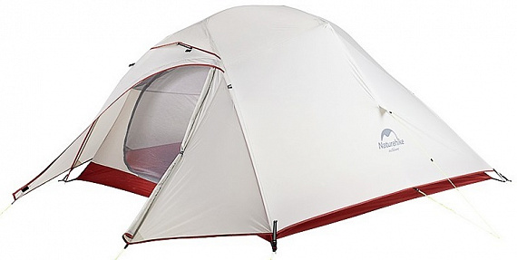 Палатка Naturehike Cloud Up 3 20D Light Grey/Red - Фото 1 большая