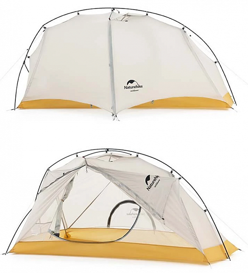 Палатка Naturehike Cloud Trace Superlight Grey/Yellow - Фото 4 большая