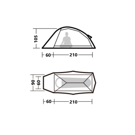 Палатка Naturehike Cloud Up Ul 1 Moon Rock Gray - Фото 8 большая