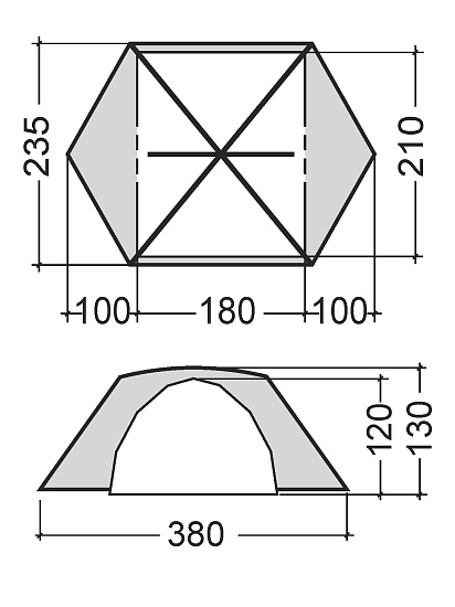 Палатка Bask 3M Bonzer 3 Зелёный - Фото 2 большая