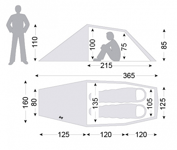 Палатка Nordisk Halland 2 LW Tent Green Alu - Фото 2 большая