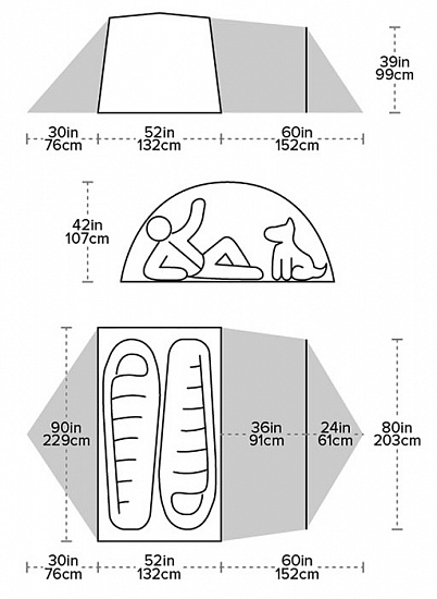 Палатка Big Agnes Blacktail 2 Hotel Green/Gray - Фото 2 большая