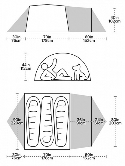 Палатка Big Agnes Blacktail 3 Hotel Green/Gray - Фото 2 большая