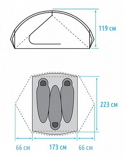 Палатка The North Face Triarch 3 Canary Yellow/High Rise Grey - Фото 2 большая