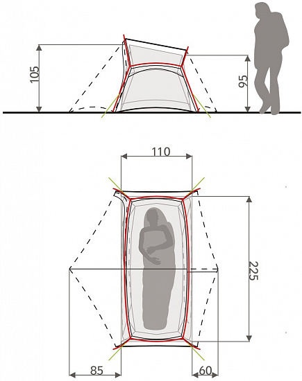 Палатка Vaude Low Chapel L 1-2P Avocado - Фото 5 большая