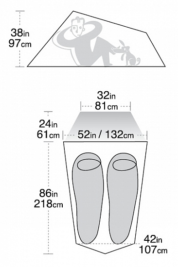 Палатка Big Agnes Fly Creek UL 2 Person Silver/Gold - Фото 10 большая