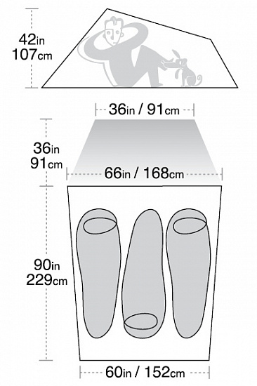 Палатка Big Agnes Fly Creek UL 3 - Фото 9 большая