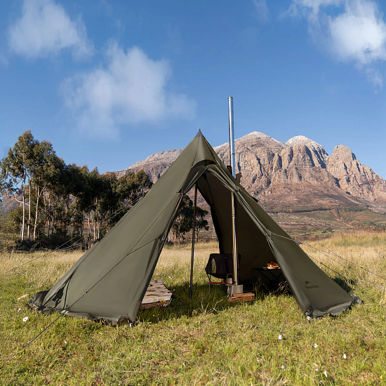 Палатка Naturehike Pasture Fire Octagonal Pyramid Brown Green - Фото 2 большая