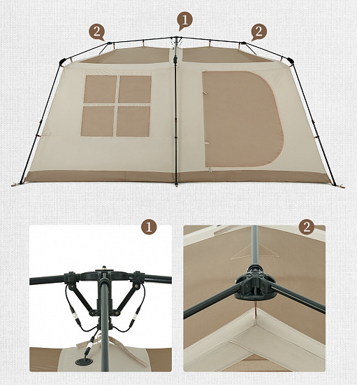 Палатка Naturehike Village 13 Brown - Фото 3 большая
