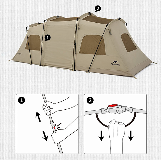 Палатка Naturehike Cloud Vessel Khaki - Фото 3 большая