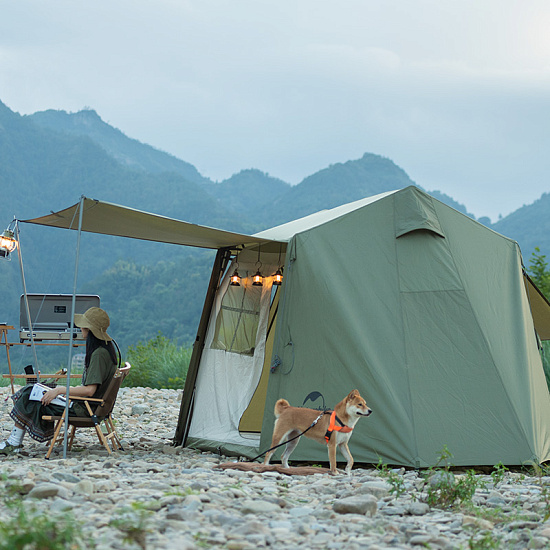 Палатка Naturehike Village 5.0 4 Army Green - Фото 6 большая