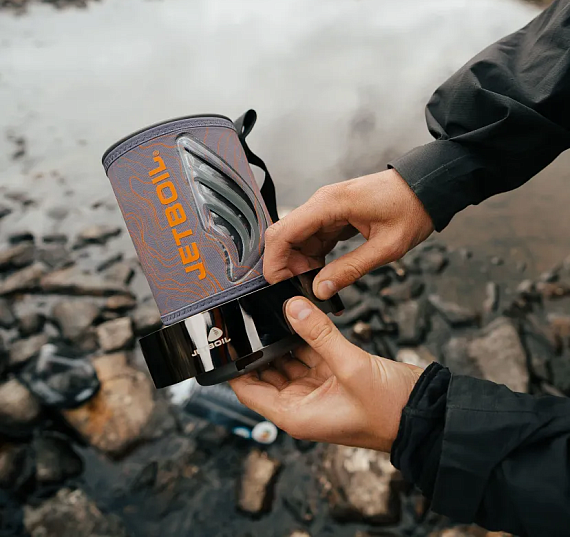 Комплект горелка с кастрюлей Jetboil Flash с ветрозащитой - Фото 8 большая