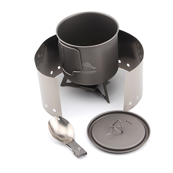 Система приготовления пищи Toaks Ultralight Titanium Solid Alcohol Stove 550 мл - Фото 2 большая