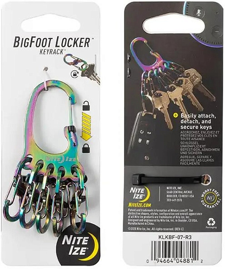 Брелок Nite Ize BigFoot Locker KeyRack Spectrum - Фото 1 большая