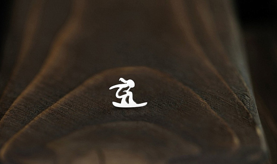 Серьга AG Exje "Сноубордистка" правая - Фото 1 большая