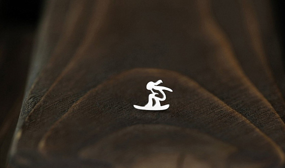 Серьга AG Exje "Сноубордистка" левая - Фото 1 большая