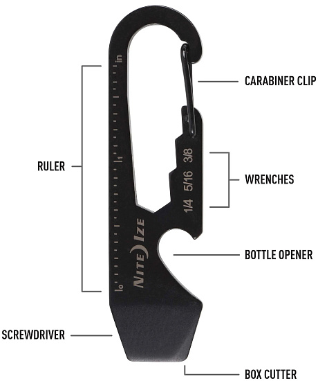 Карманный инструмент Nite Ize DoohicKey Key Tool Black - Фото 3 большая