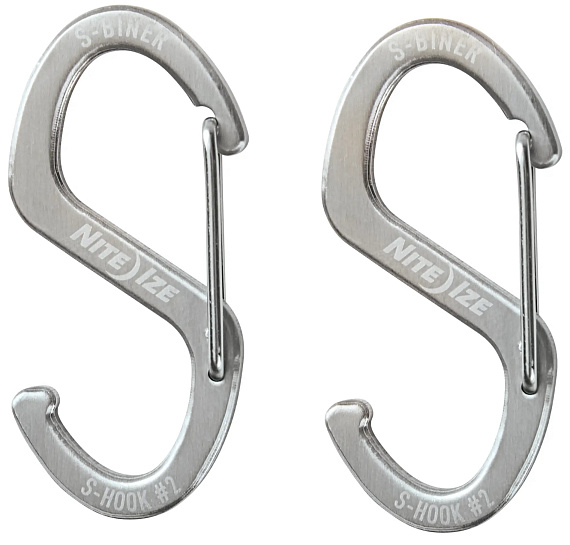 Карабин Nite Ize S-Biner Hook-N-Hold S-Hook Small (2шт) Steel - Фото 2 большая