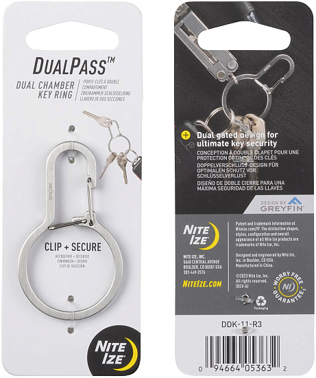 Брелок Nite Ize Dualpass Keyring Stainless - Фото 1 большая