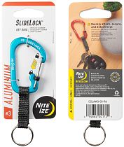 Карабин с блокировкой Nite Ize SlideLock Key Ring #3 Blue