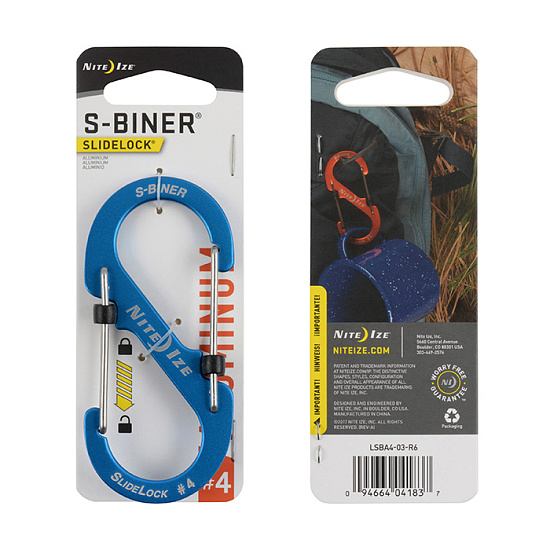 Карабин Nite Ize S-Biner® SlideLock® Aluminum #4 Blue - Фото 1 большая