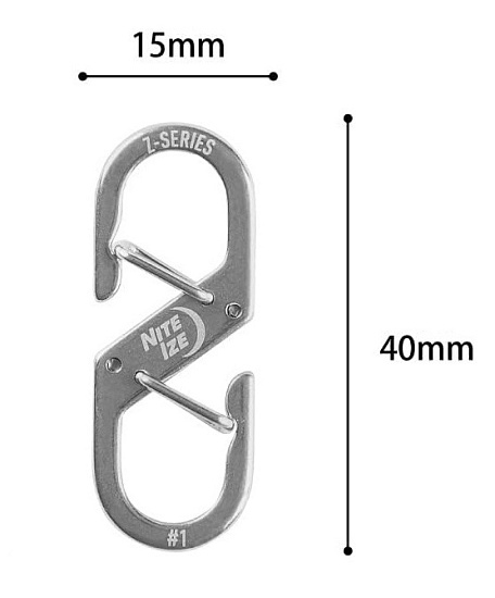 Карабин Nite Ize Z-Series #1 Stainless (2шт) - Фото 5 большая